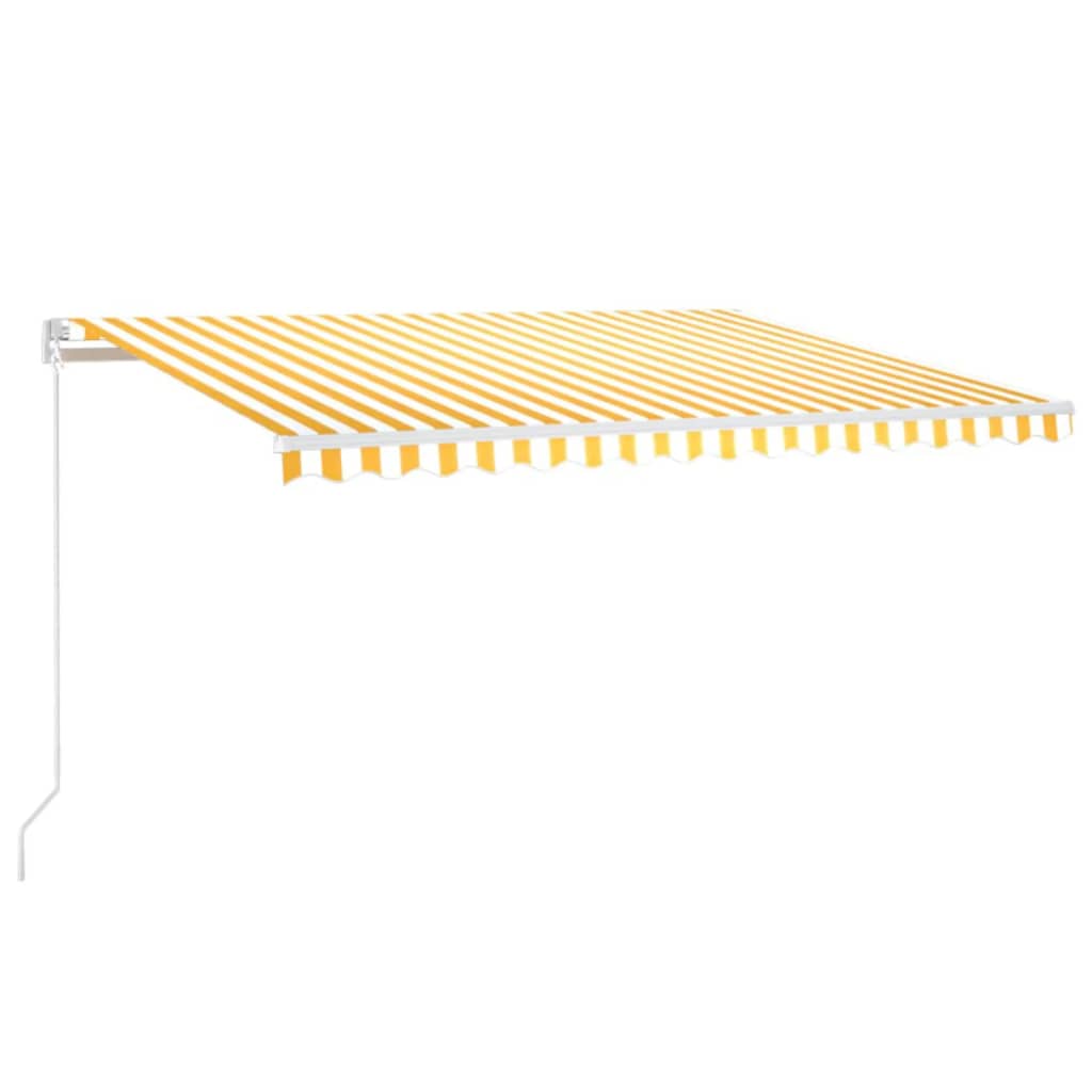 Auvent automatique capteur de vent/LED 450x300cm Jaune et blanc