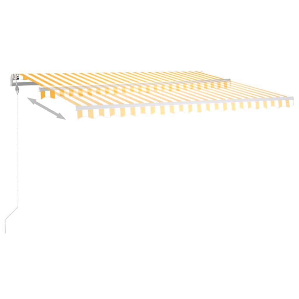 Auvent automatique capteur de vent/LED 450x300cm Jaune et blanc