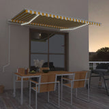 Auvent automatique capteur de vent/LED 450x300cm Jaune et blanc