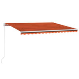 Automatic awning wind sensor/LED 450x300 cm Orange brown