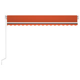 Automatic awning wind sensor/LED 450x300 cm Orange brown