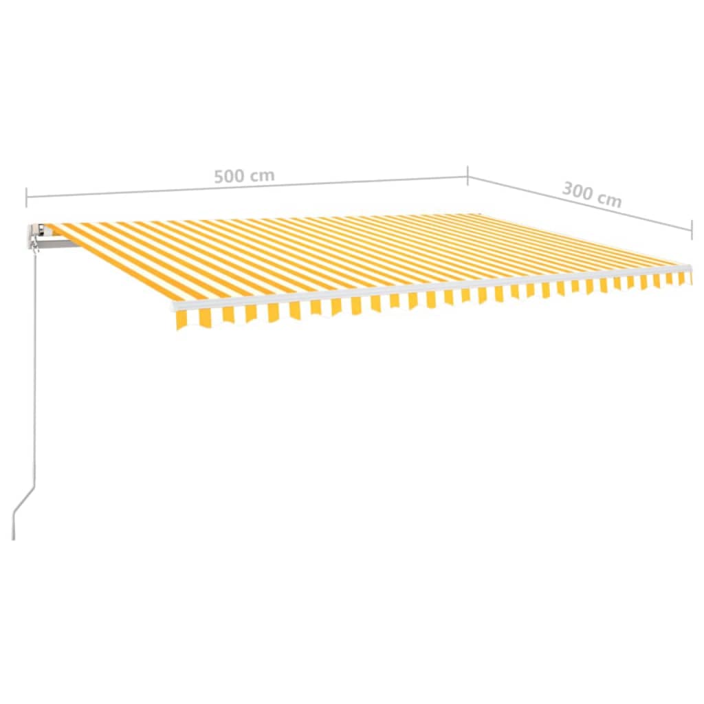 Automatic awning wind sensor/LED 500x300cm Yellow and white