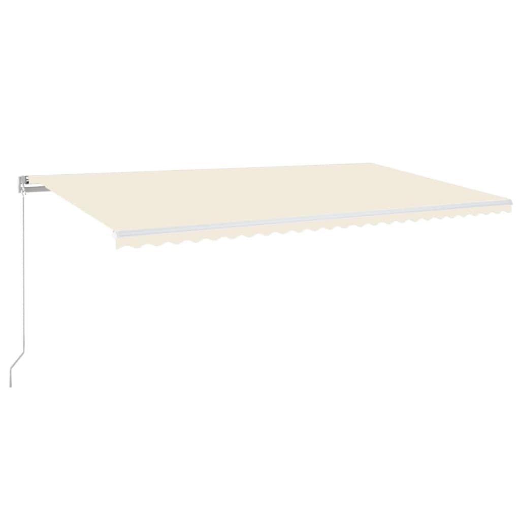 Manual retractable awning with LED 600x300 cm Cream