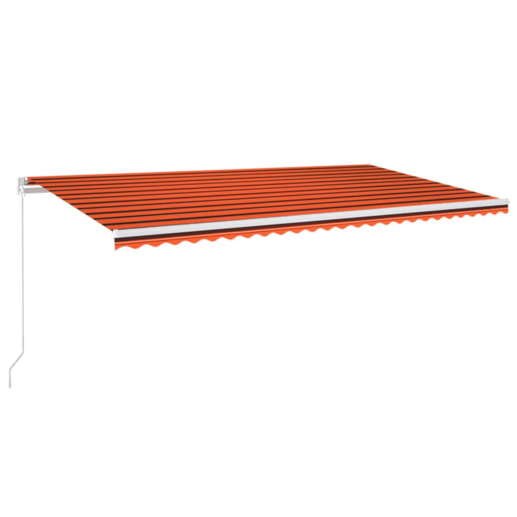 Einziehbare manuelle Markise mit LED 600x300 cm Orange und Braun