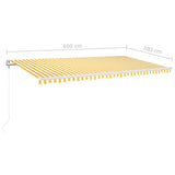 Automatic awning wind sensor/LED 600x300cm Yellow and white