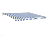 Automatic awning wind sensor/LED 400x350 cm Blue and white