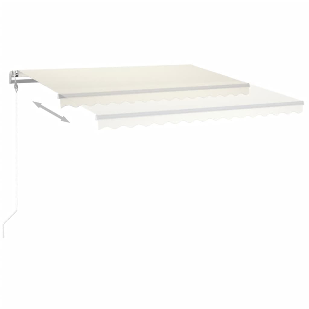 Auvent automatique avec capteur de vent et LED 400x350 cm Crème