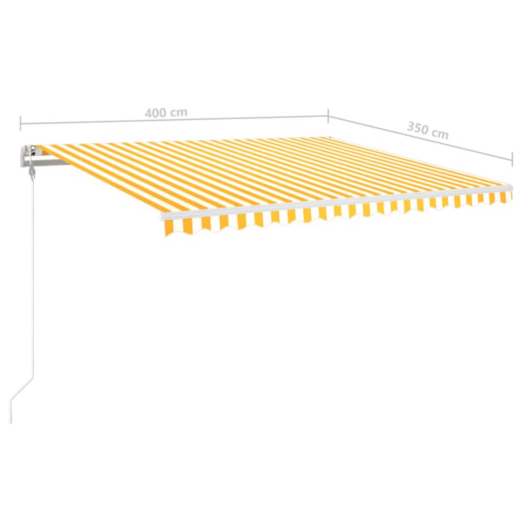 Automatic awning wind sensor/LED 400x350cm Yellow and white