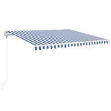 Automatischer Markisen-Windsensor LED 450x350 cm Blau und Weiß