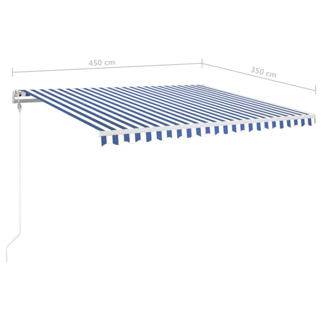 Automatischer Markisen-Windsensor LED 450x350 cm Blau und Weiß