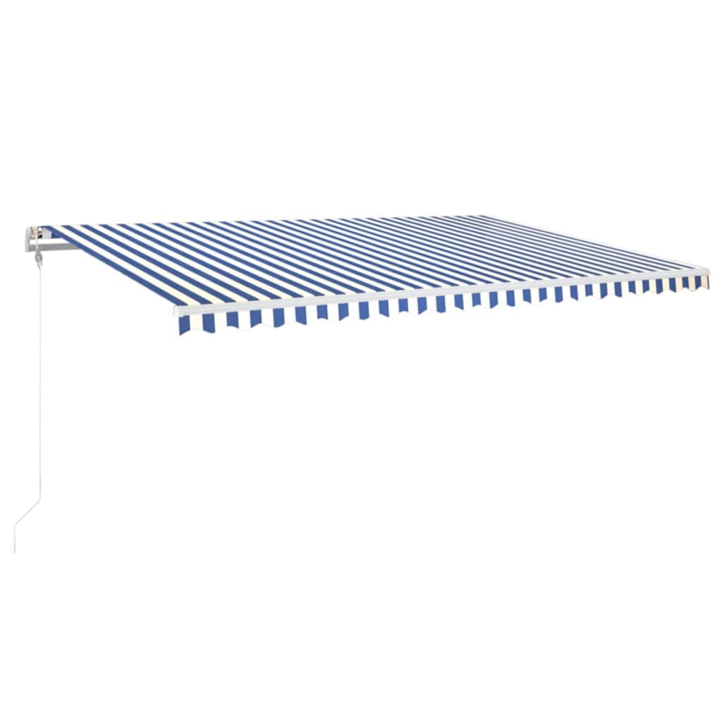 Automatischer Markisen-Windsensor LED 500x350 cm Blau und Weiß