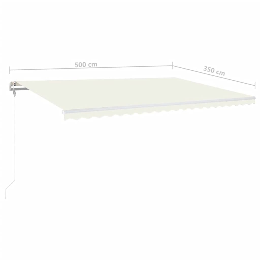 Automatic awning with wind sensor and LED 500x350 cm Cream