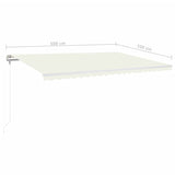 Automatic awning with wind sensor and LED 500x350 cm Cream