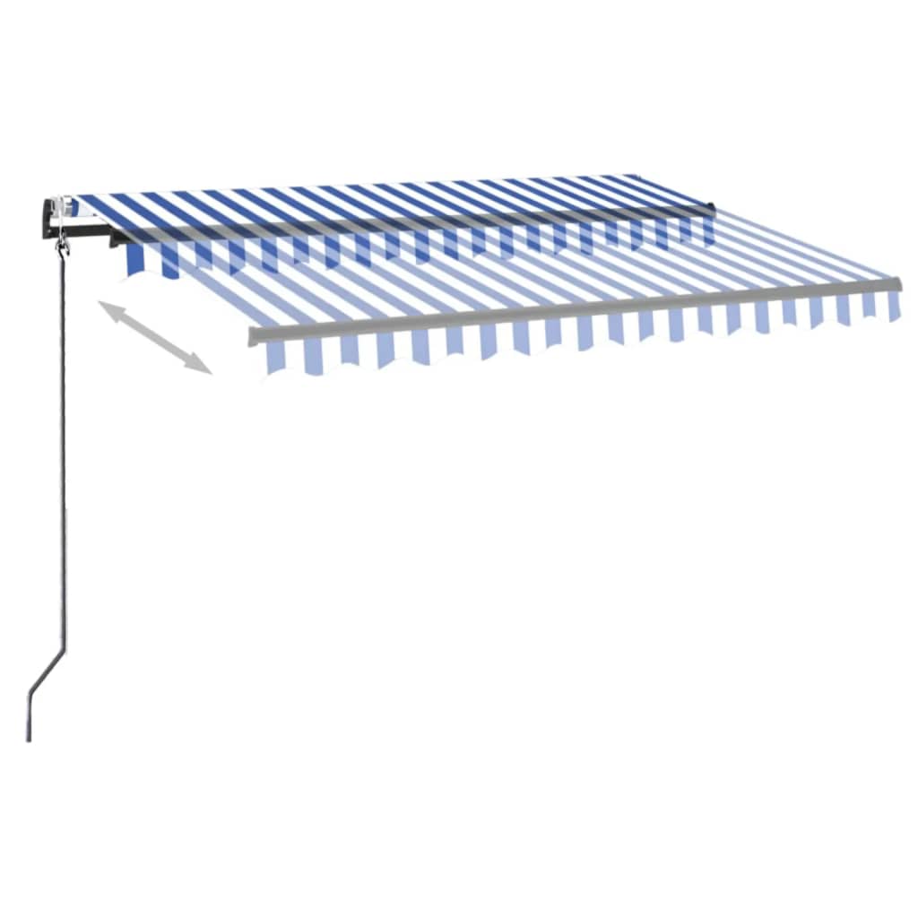 Automatischer Markisen-Windsensor/LED 300x250 cm Blau und Weiß