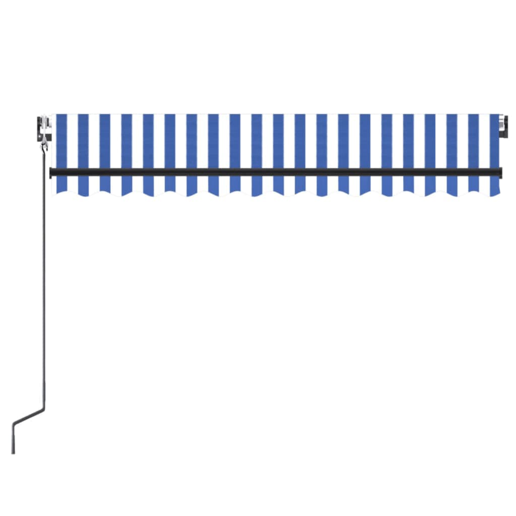 Automatischer Markisen-Windsensor/LED 300x250 cm Blau und Weiß