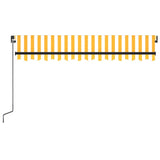 Manual retractable awning with LED 350x250 cm Yellow and white