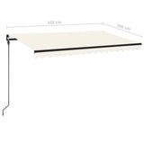 Einziehbare manuelle Markise mit LED 450x300 cm Creme