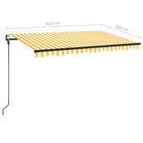 Automatic awning wind sensor/LED 450x300cm Yellow and white