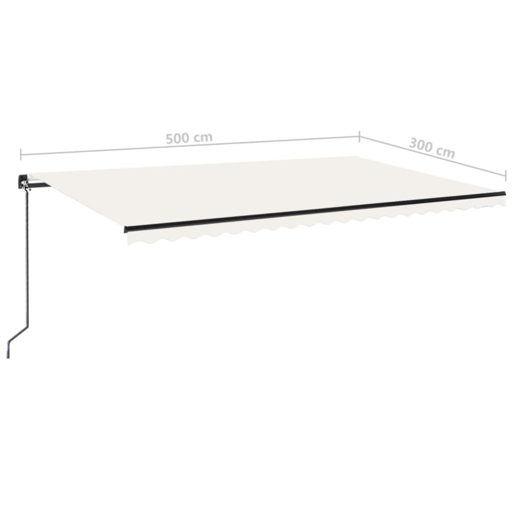 Einziehbare manuelle Markise mit LED 500x300 cm Creme