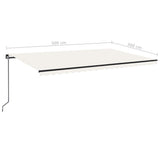 Einziehbare manuelle Markise mit LED 500x300 cm Creme