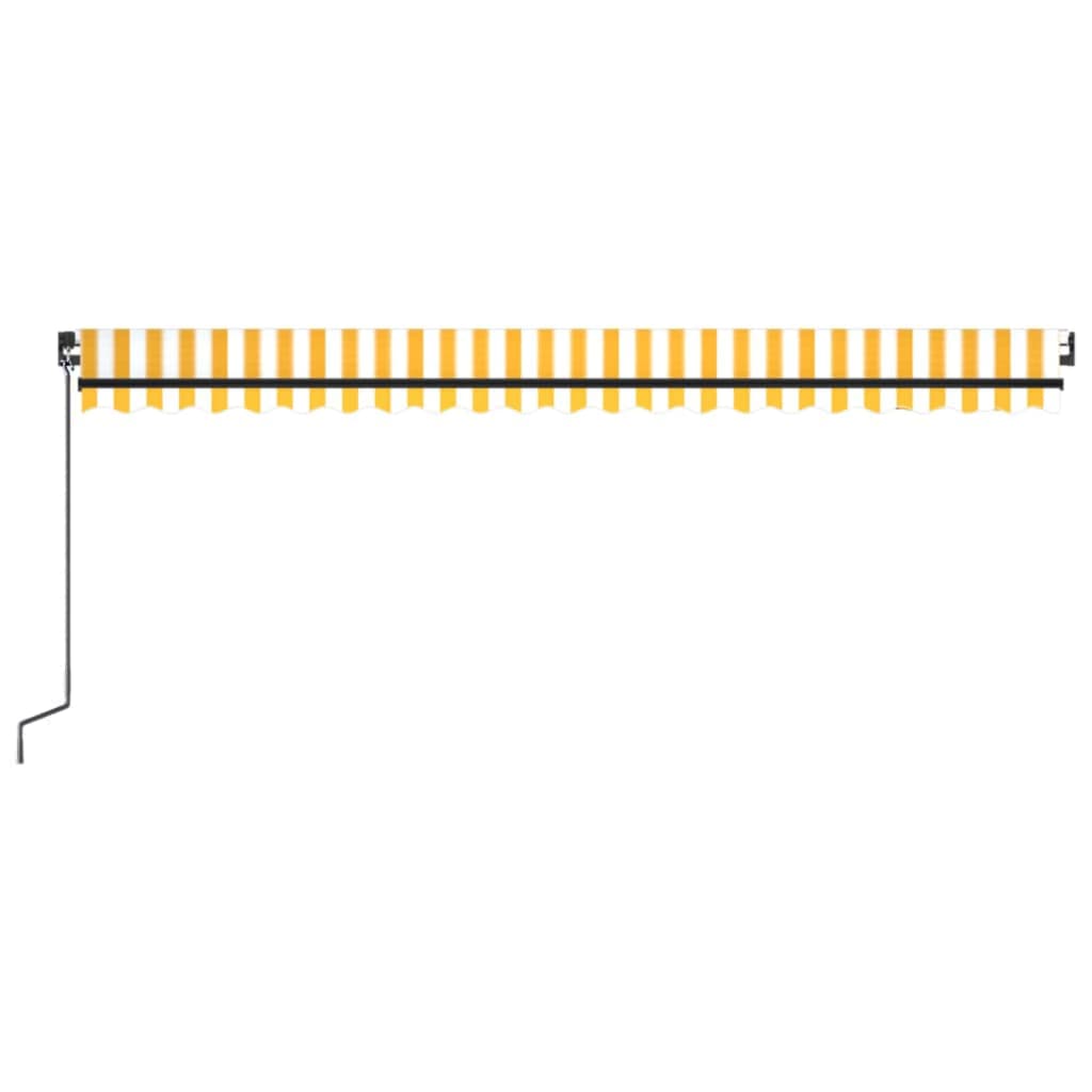 Manual retractable awning with LED 500x300 cm Yellow and white