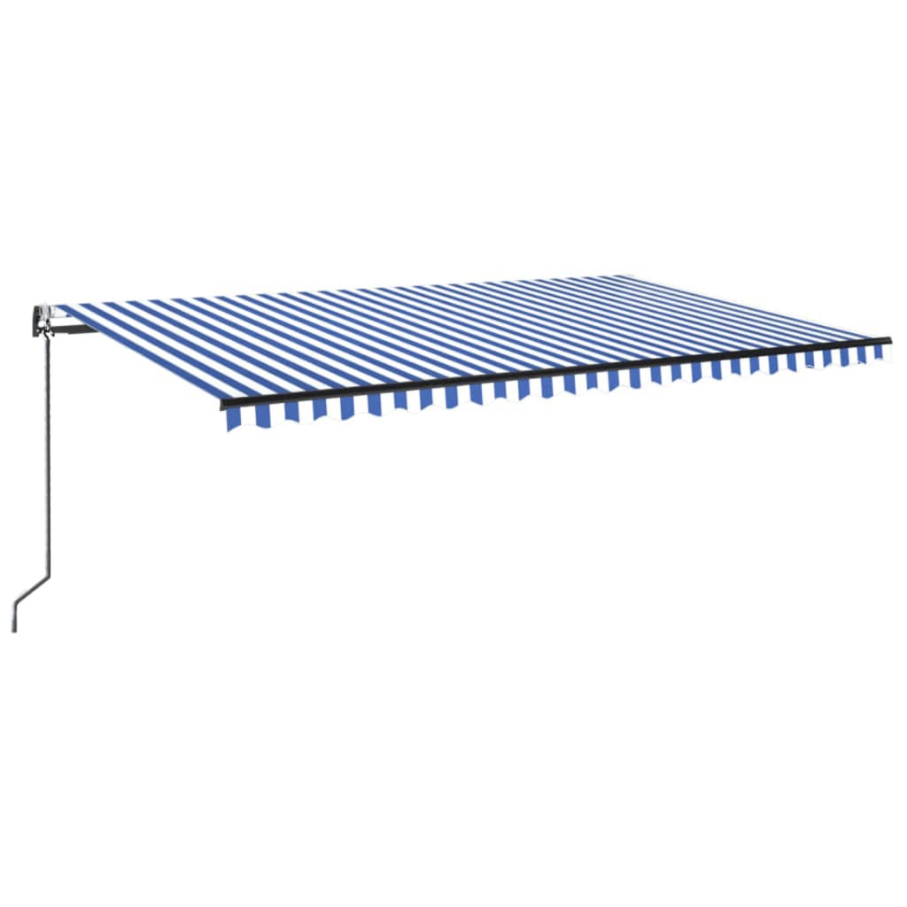 Automatischer Markisen-Windsensor/LED 500x300 cm Blau und Weiß