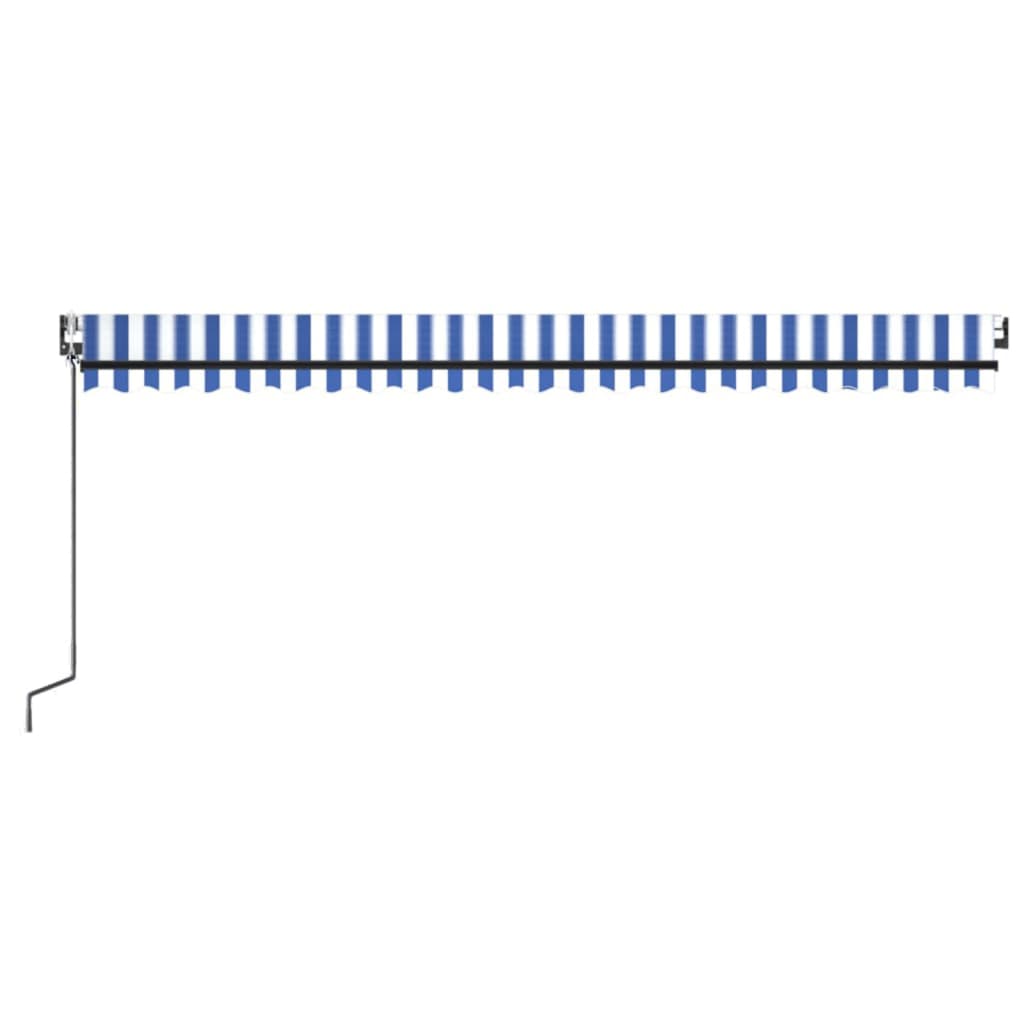 Automatischer Markisen-Windsensor/LED 500x300 cm Blau und Weiß