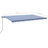 Automatischer Markisen-Windsensor/LED 500x300 cm Blau und Weiß