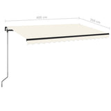 Manual retractable awning 400x350 cm Cream