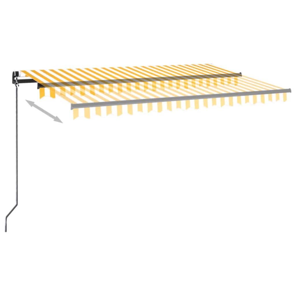 Manual retractable awning 400x350 cm Yellow and white