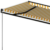 Manual retractable awning 400x350 cm Yellow and white