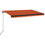 Manual retractable awning 400x350 cm Orange and brown