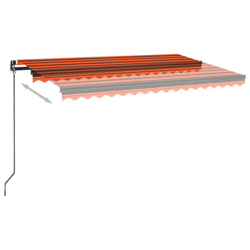 Manual retractable awning 400x350 cm Orange and brown