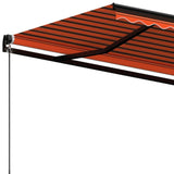 Manual retractable awning 400x350 cm Orange and brown