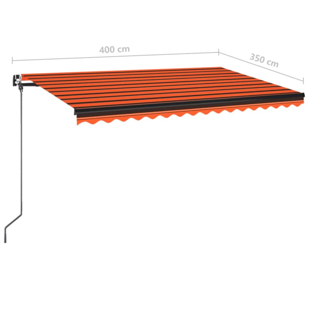 Manual retractable awning 400x350 cm Orange and brown