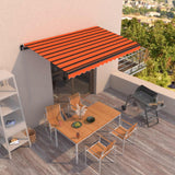 Manual retractable awning 400x350 cm Orange and brown