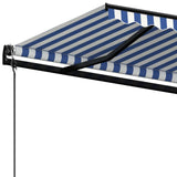 Automatic retractable awning 400x350 cm Blue and white