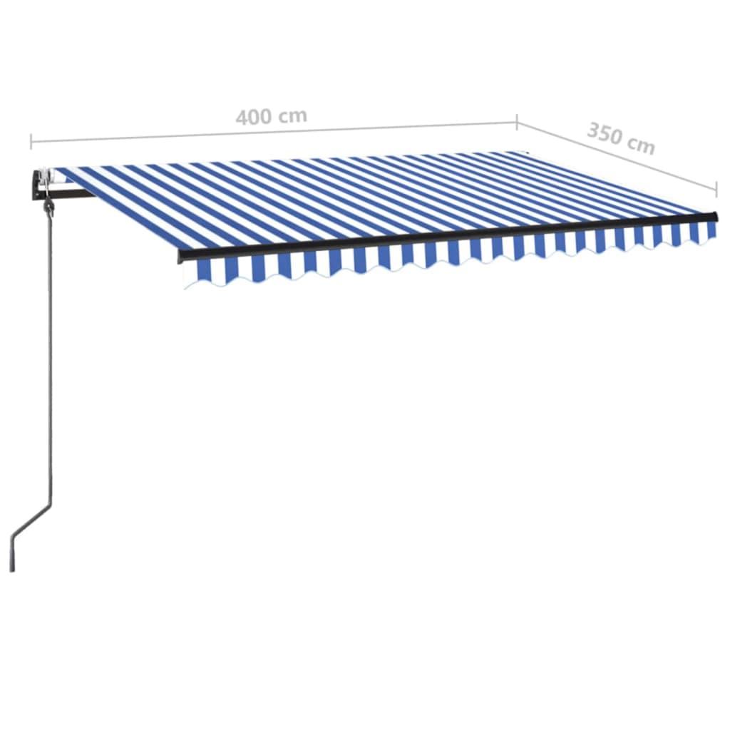 Automatic retractable awning 400x350 cm Blue and white