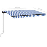 Automatic retractable awning 400x350 cm Blue and white