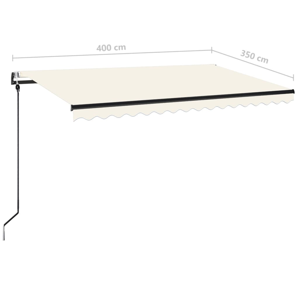 Automatic awning with wind sensor and LED 400x350 cm Cream