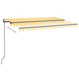 Auvent automatique capteur de vent/LED 400x350cm Jaune et blanc