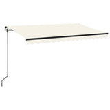 Manual retractable awning with LED 450x350 cm Cream