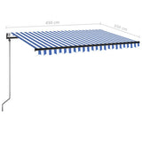 Automatic retractable awning 450x350 cm Blue and white