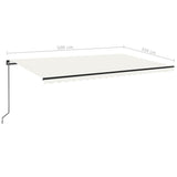 Manual retractable awning 500x350 cm Cream