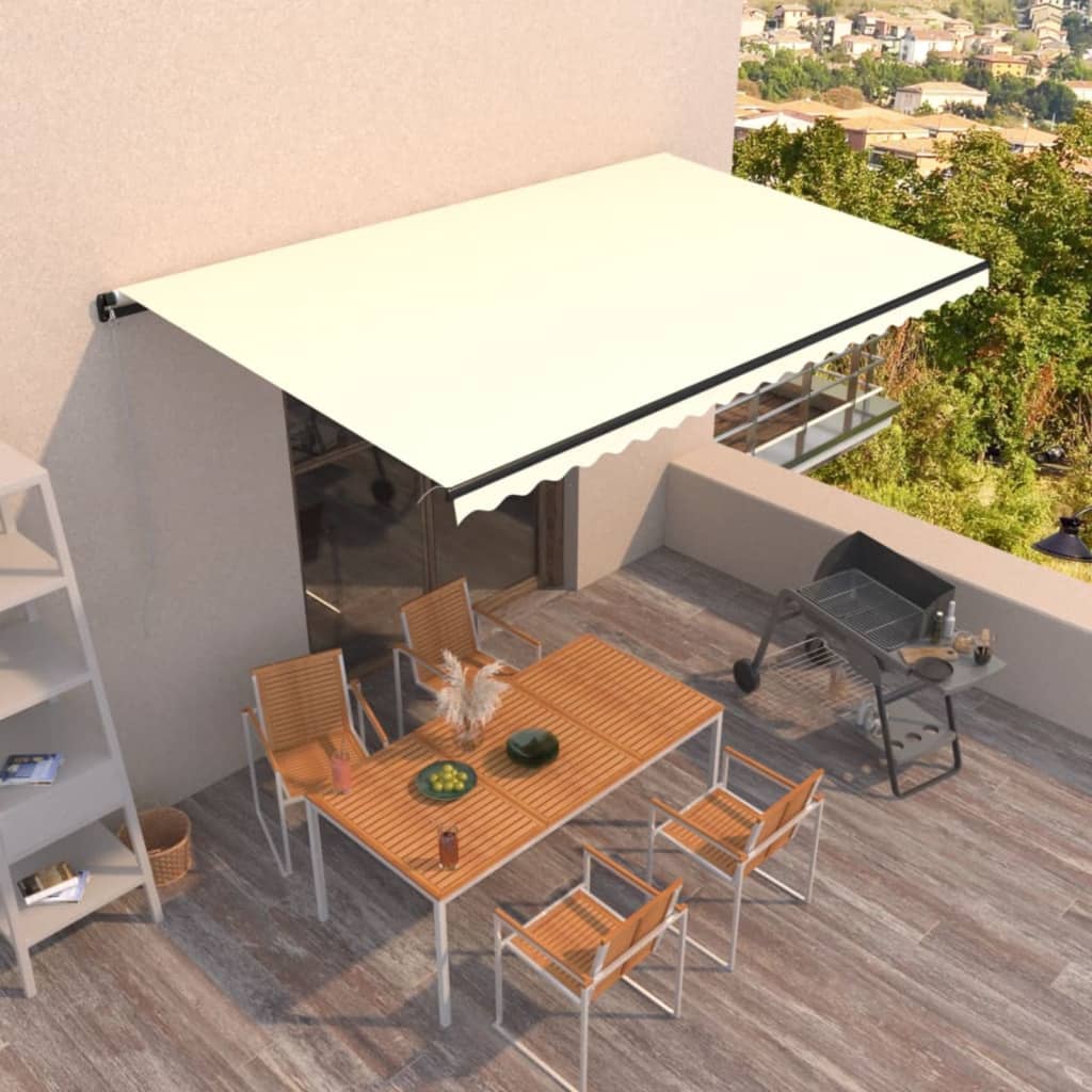 Manual retractable awning 500x350 cm Cream