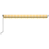 Manual retractable awning with LED 500x350 cm Yellow and white