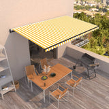 Automatic retractable awning 500x350 cm Yellow and white