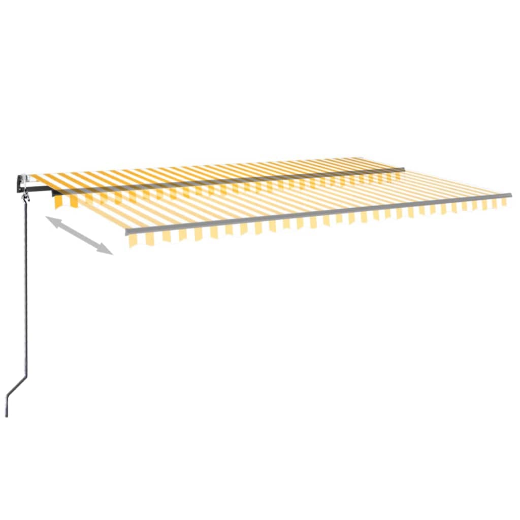 Auvent automatique capteur de vent LED 500x350cm Jaune et blanc