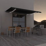 Automatic awning with wind sensor and LED 500x350 cm Anthracite