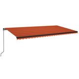 Einziehbare manuelle Markise 600x350 cm Orange und Braun